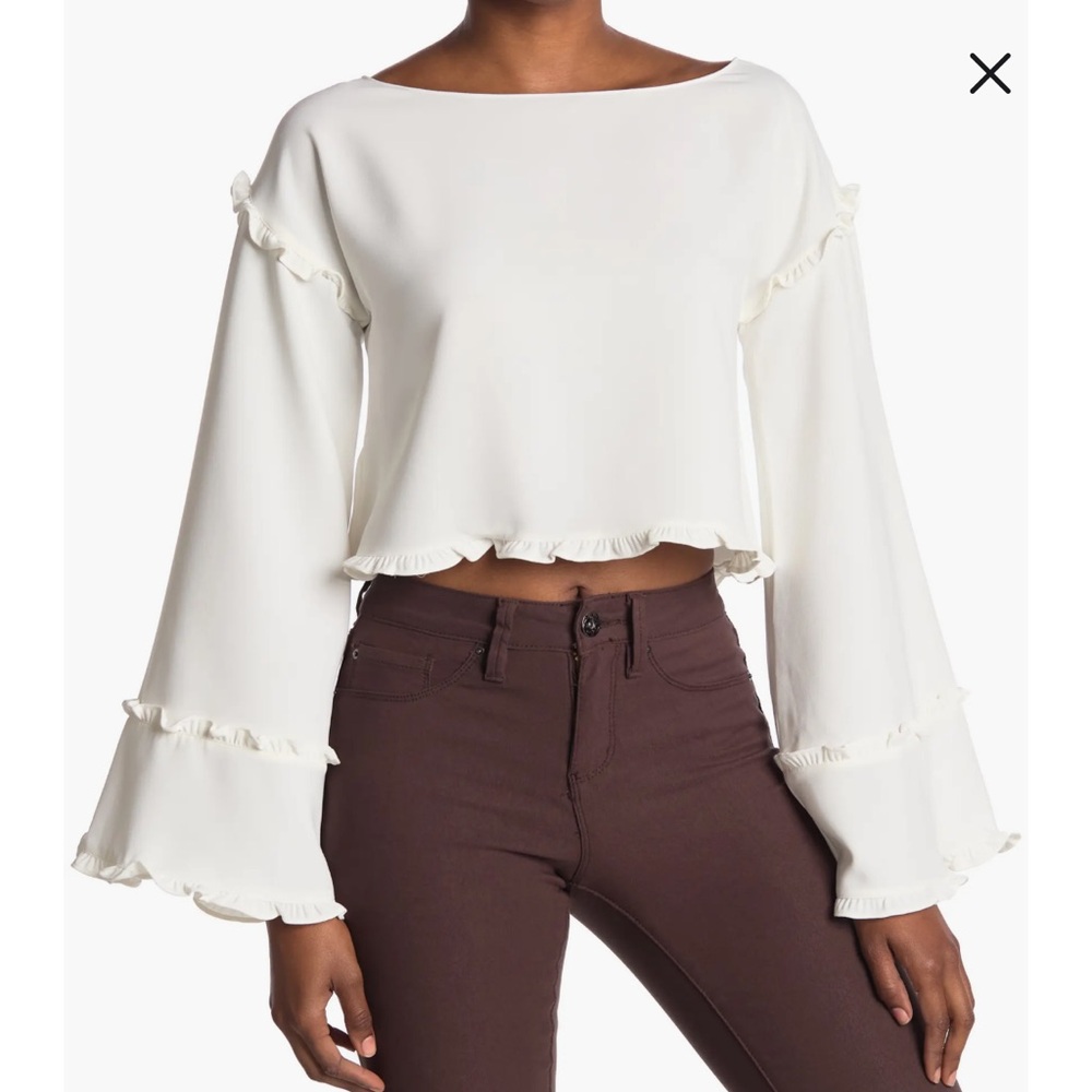 LIKELY Kenmore Bell Sleeve Crop Top